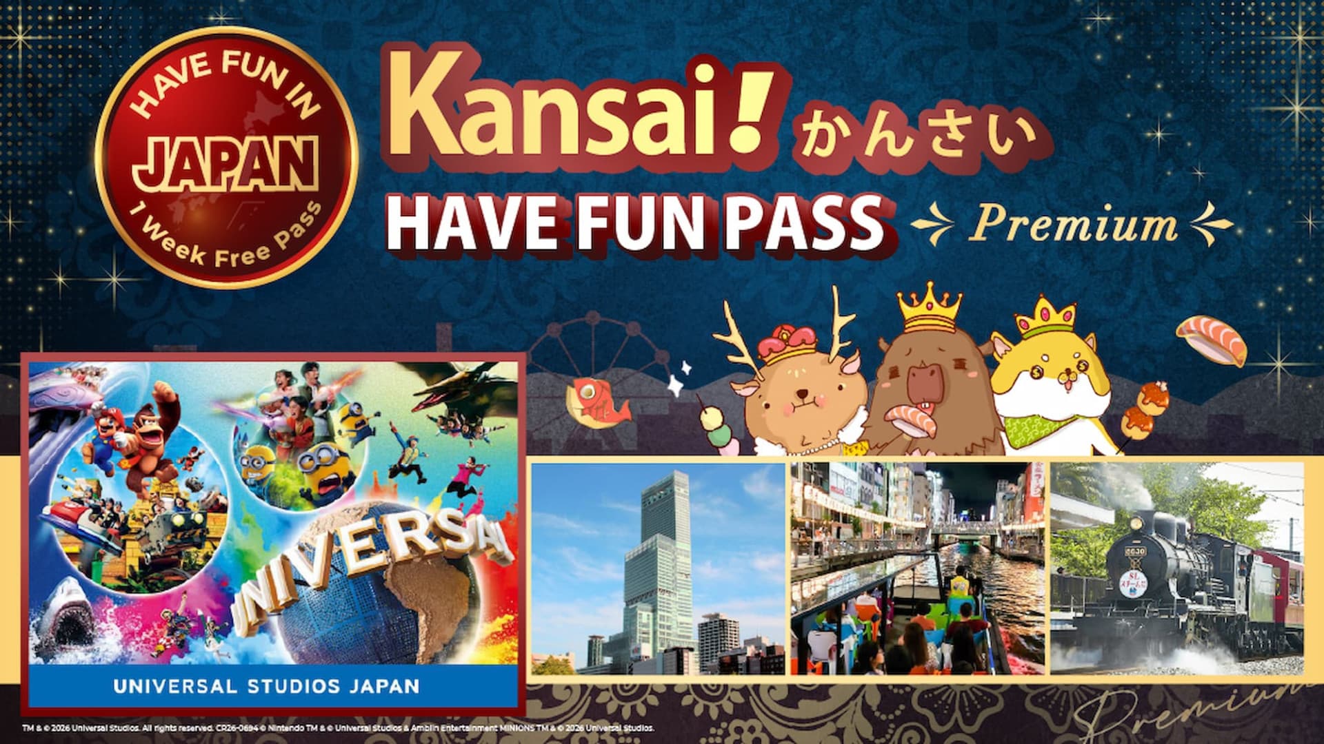 Have Fun in Kansai Premium Pass Includes Optional 1-Day Universal Studios Japan Ticket - main image