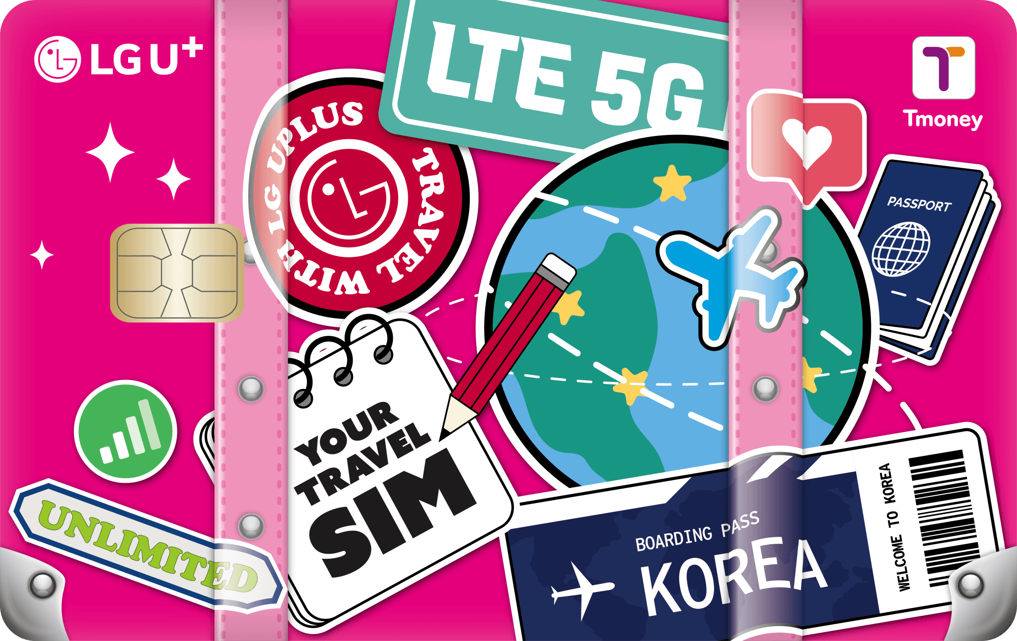 Korea 2-in-1 Unlimited Data SIM and T Money Transportation Card (Airport Pickup) - main image